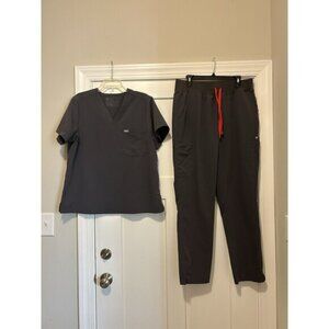 Figs Scrub Set Technical Collection Womens Catarina Top XL /Pants XL  T Gray